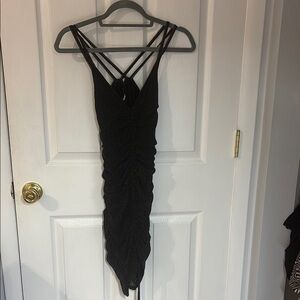 Elegant Black Ruched Dress